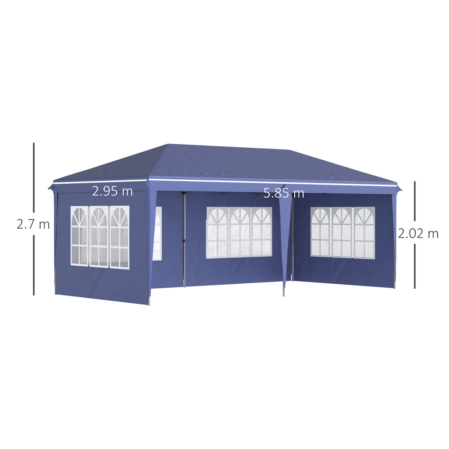 Outsunny 3 x 6m Half-Open Garden Gazebo