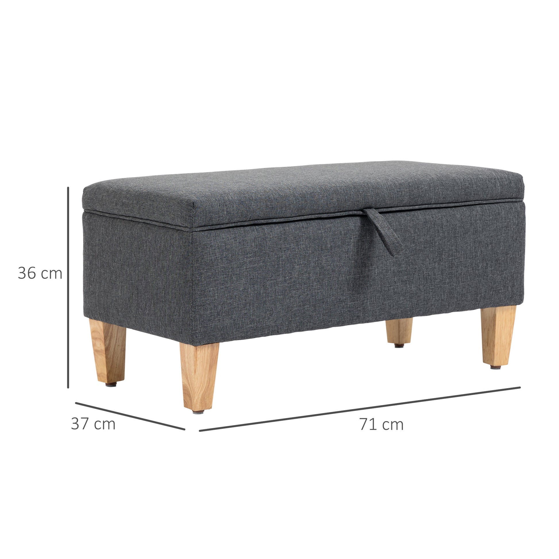 Homcom Linen-Look Storage Ottoman