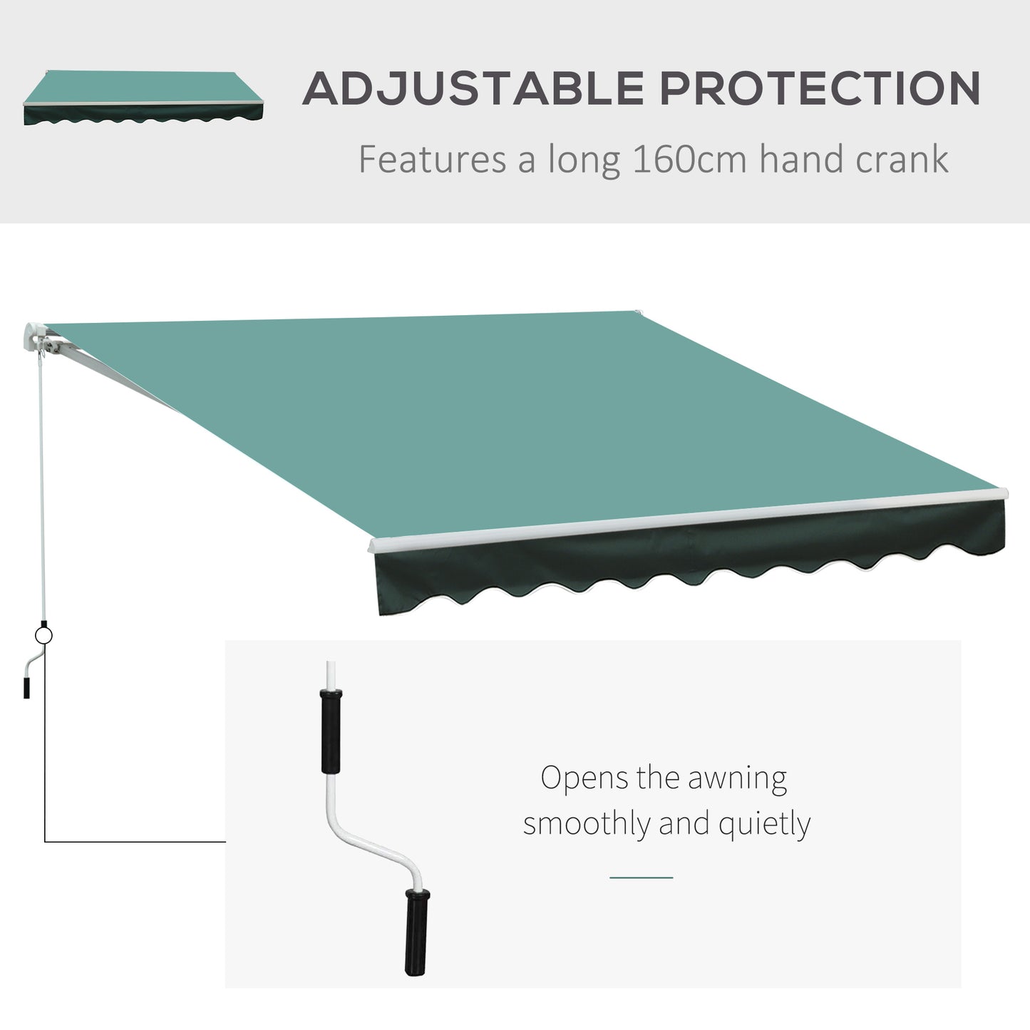 Outsunny Manual Retractable Awning