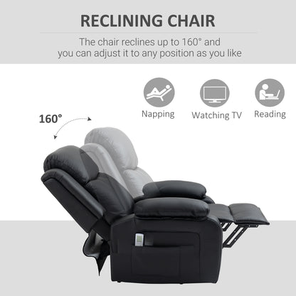 Homcom Electric Power Lift Recliner Chair Vibration Massage Reclining Chair with Remote Control and Side Pocket