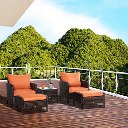 Outsunny 5 Pcs PE Rattan Garden Furniture Set