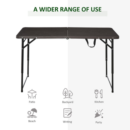 Outsunny 4FT Portable Metal Picnic Table