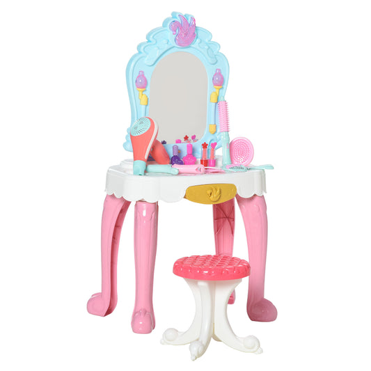 Homcom Children's 20 Pcs Beauty Dressing Table & Stool