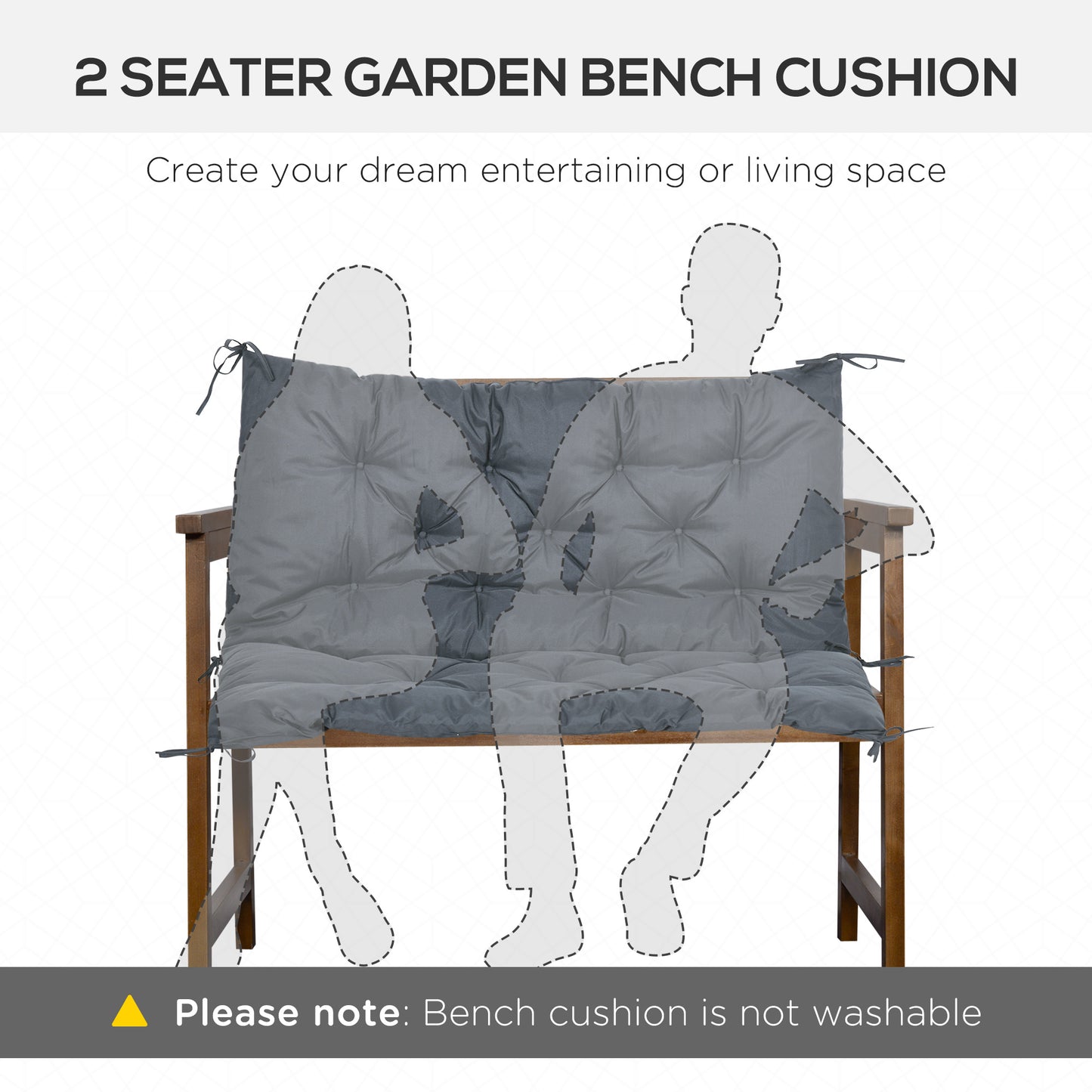 Outsunny 2 Seater Bench Cushion