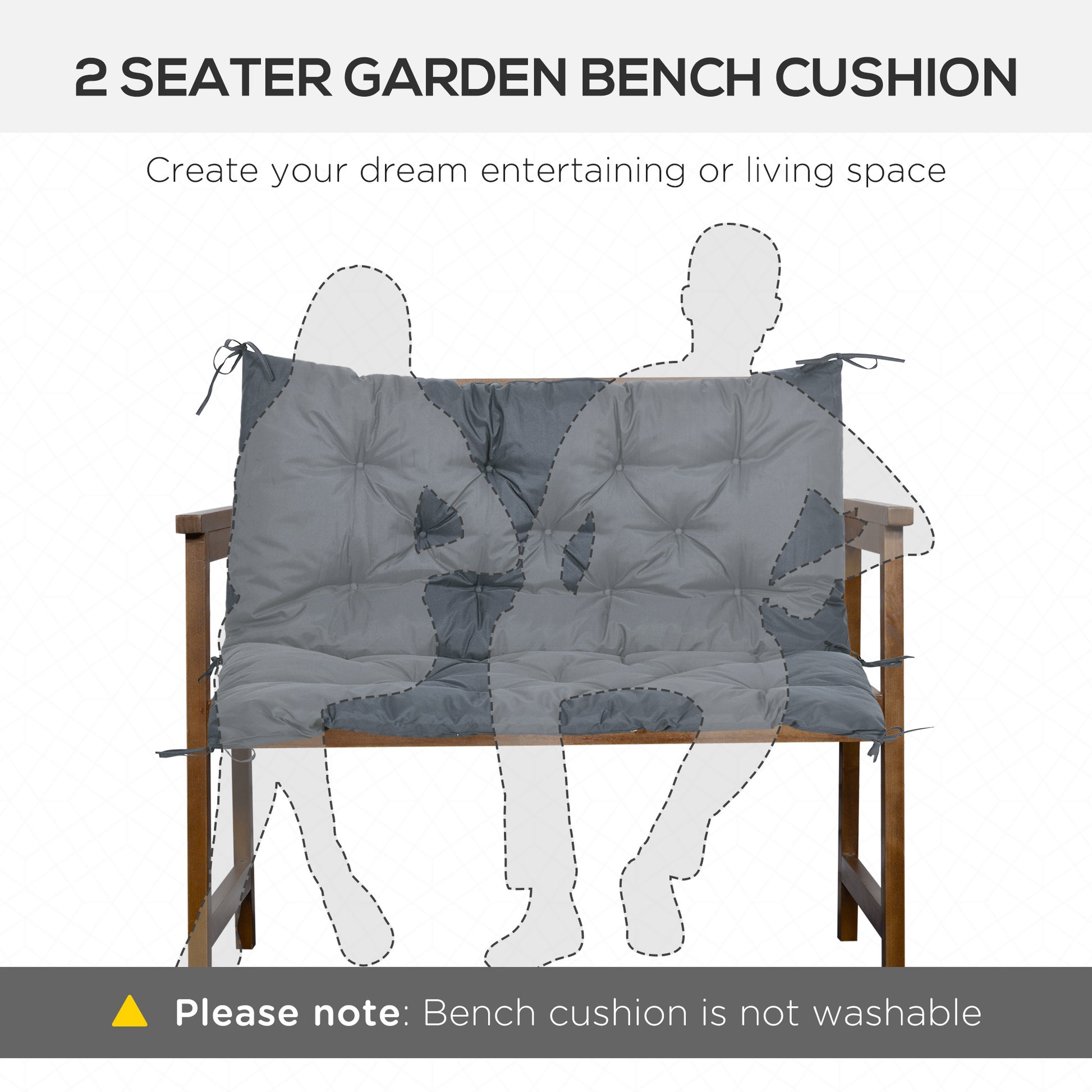 Outsunny 2 Seater Bench Cushion