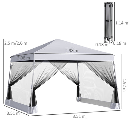 Outsunny Outdoor Garden Pop-up Gazebo Canopy Tent Sun Shade Event Shelter Folding with Adjustable Height