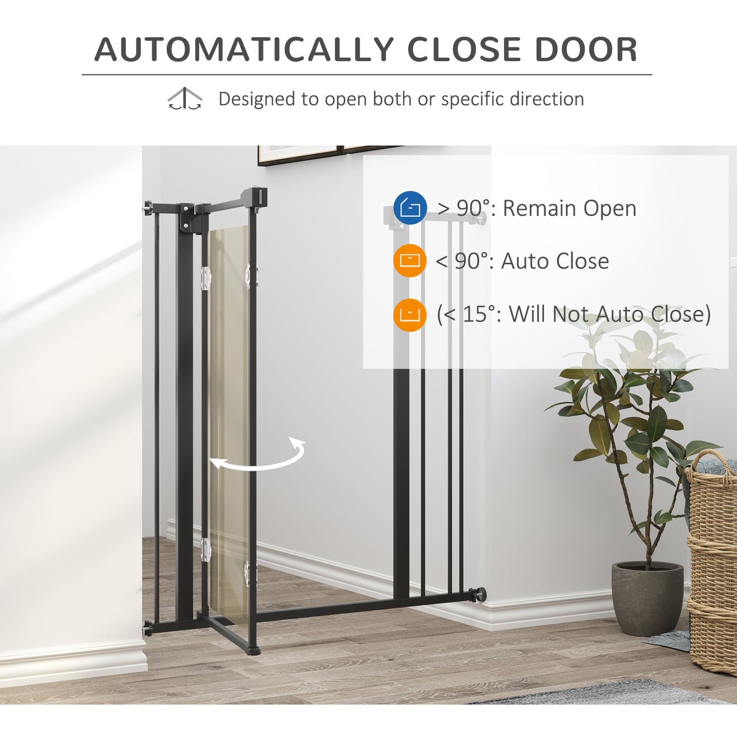 PawHut Pressure Fit Safety Gate for Doorways and Staircases