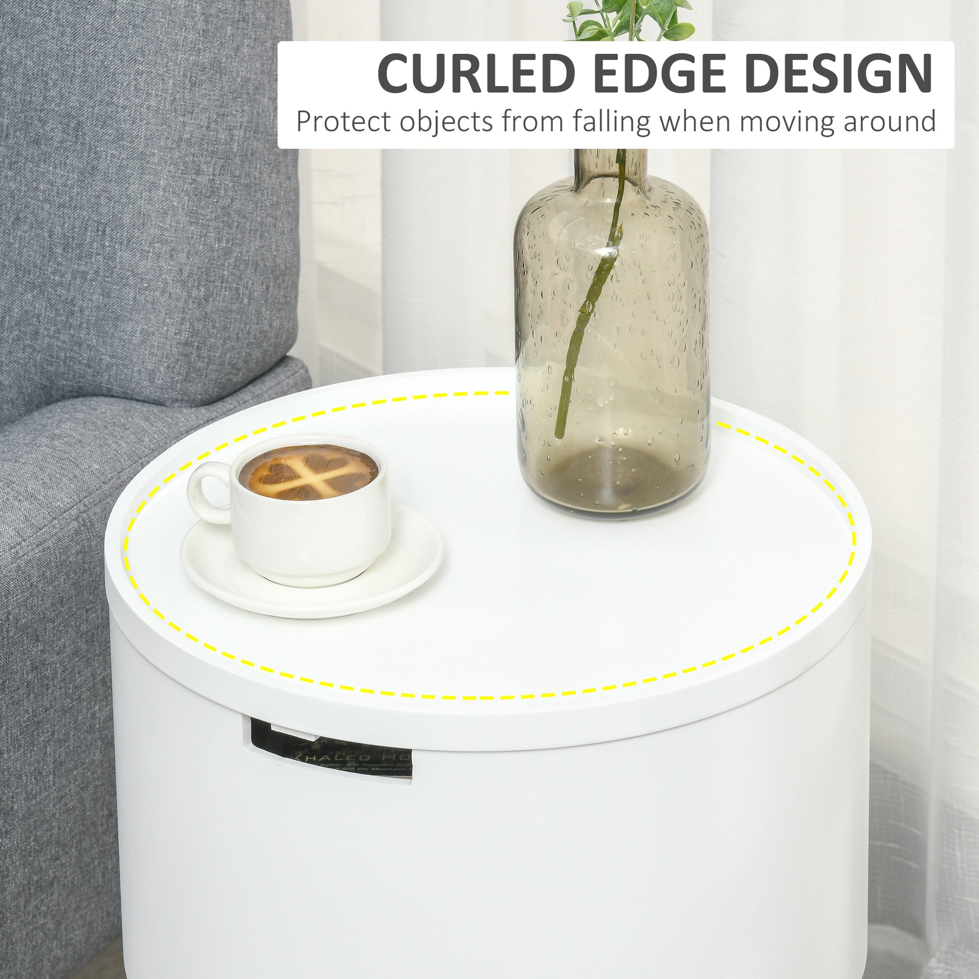 Homcom Modern Side Table with Hidden Storage Space