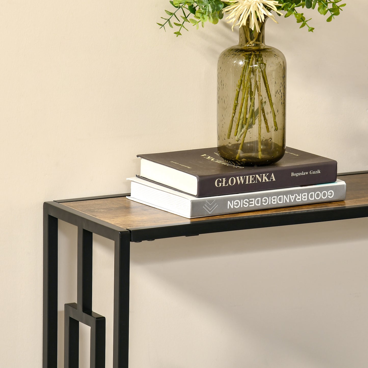 Homcom Industrial Console Table with Storage Shelf