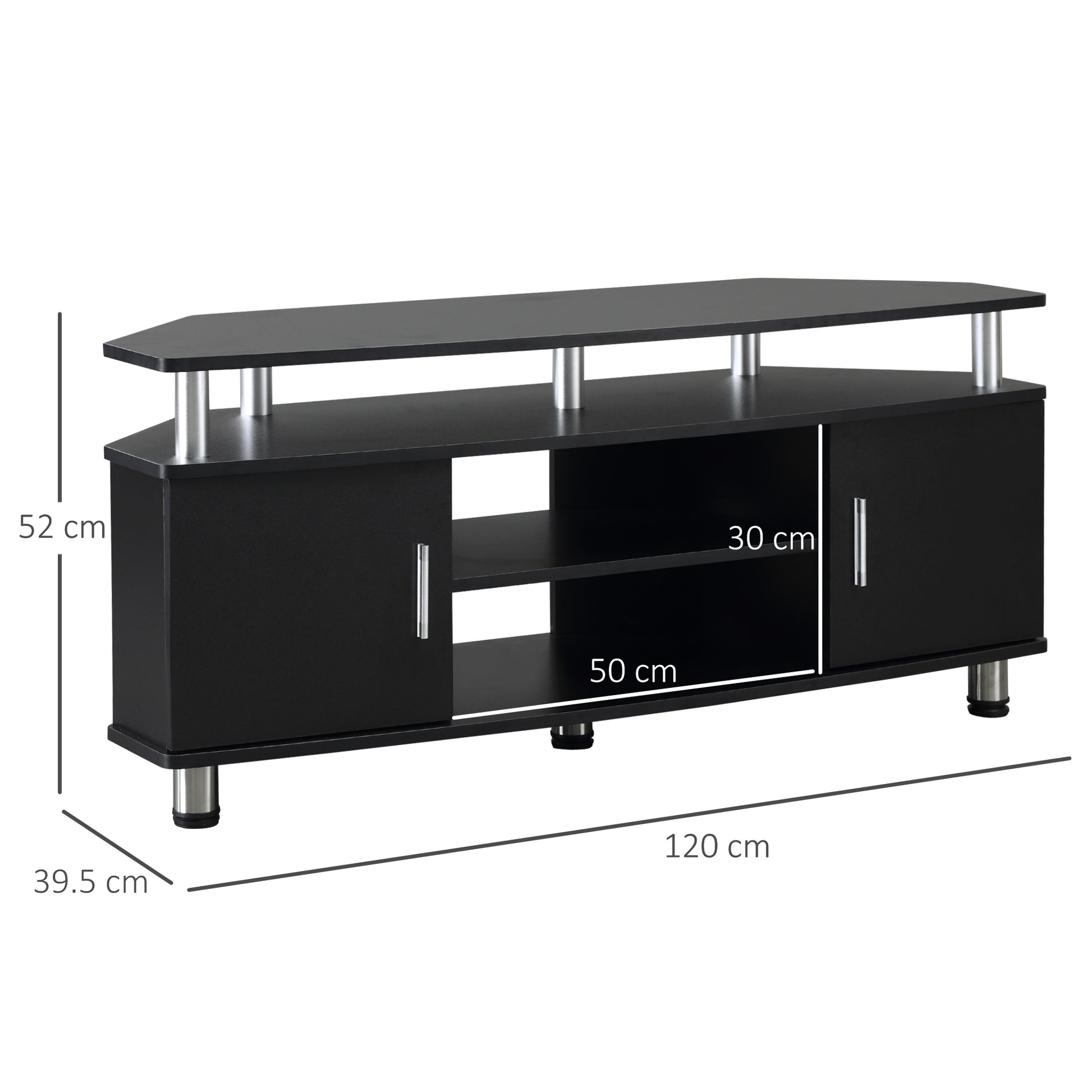 Homcom TV Unit Cabinet for TVs up to 55 Inches with Storage Shelves and Cupboard