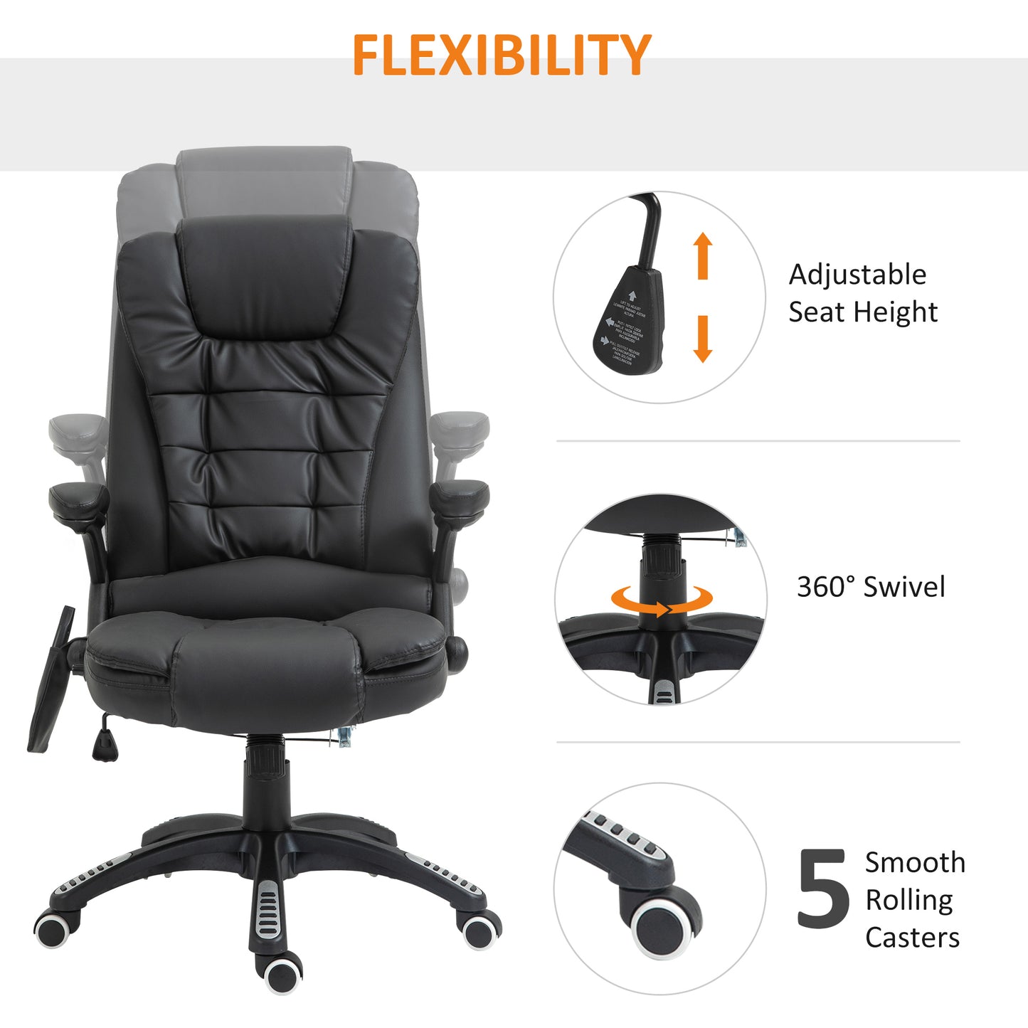 Homcom Executive Office Chair With Massage And Heat