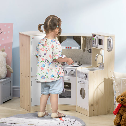 Homcom Toy Kitchen for Kids with Role Play Accessories