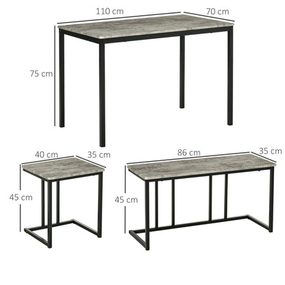 Homcom Dining Table And Chairs Set For 4 People