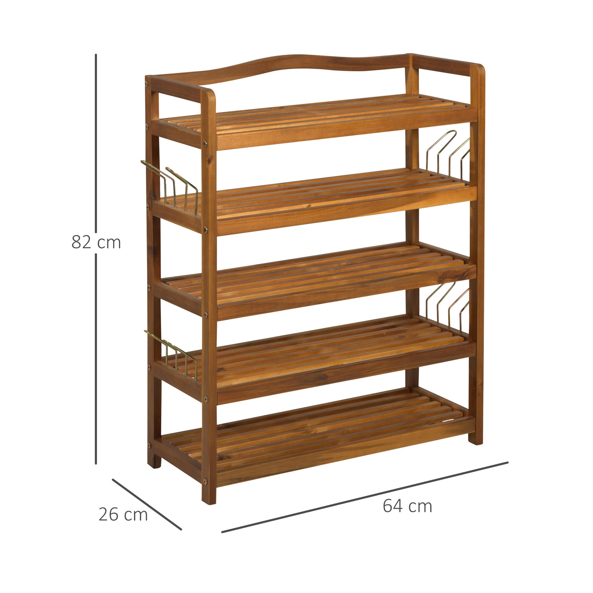 Homcom Wooden Five-Shelf Shoe Rack