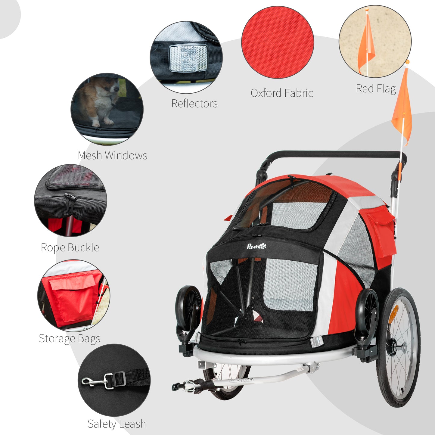 PawHut Dog Bicycle Trailer