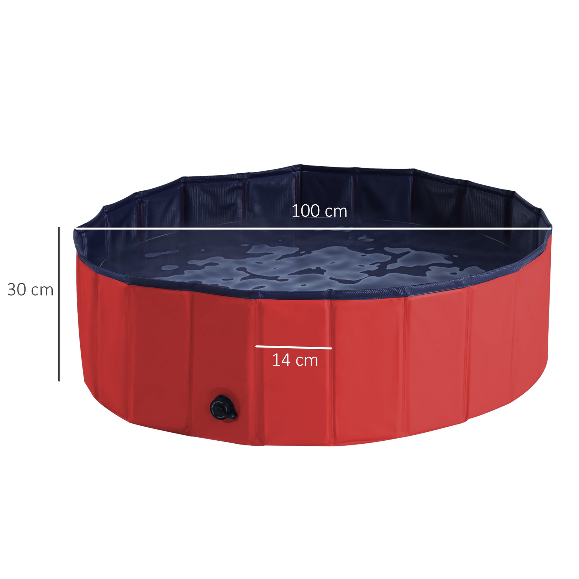 PawHut ?100x30H cm Pet Swimming Pool-Red