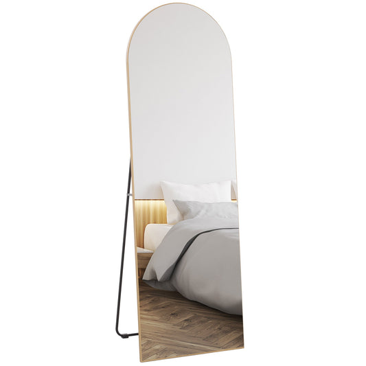 150cm Arched Full Length Mirror - Gold Tone-0