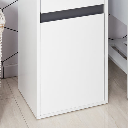 Homcom Medium-density fibreboard Tri-Compartment Bathroom Storage Cabinet White