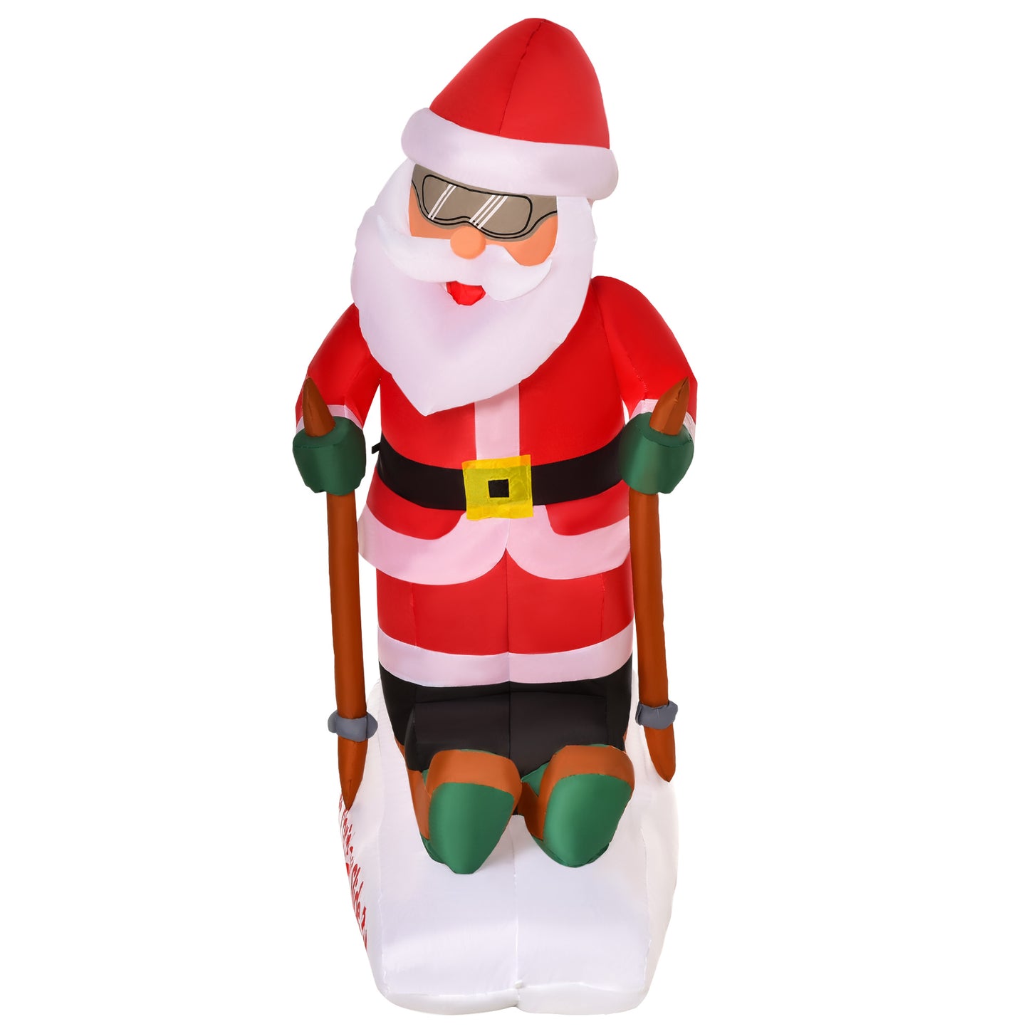 Homcom 4ft Christmas Inflatable Decoration with Santa Claus Skiing for Party Holiday