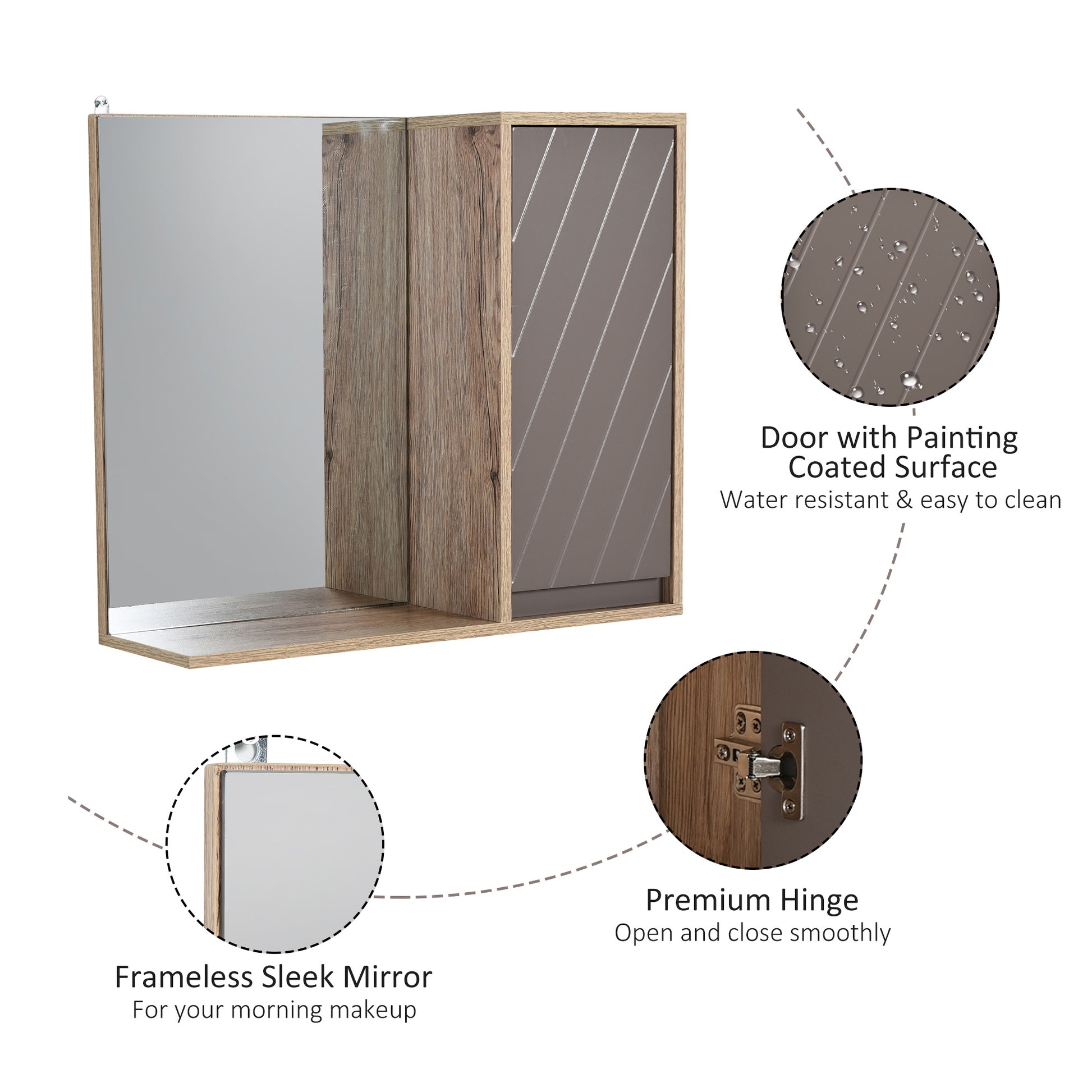 Homcom Bathroom Mirror Cabinet