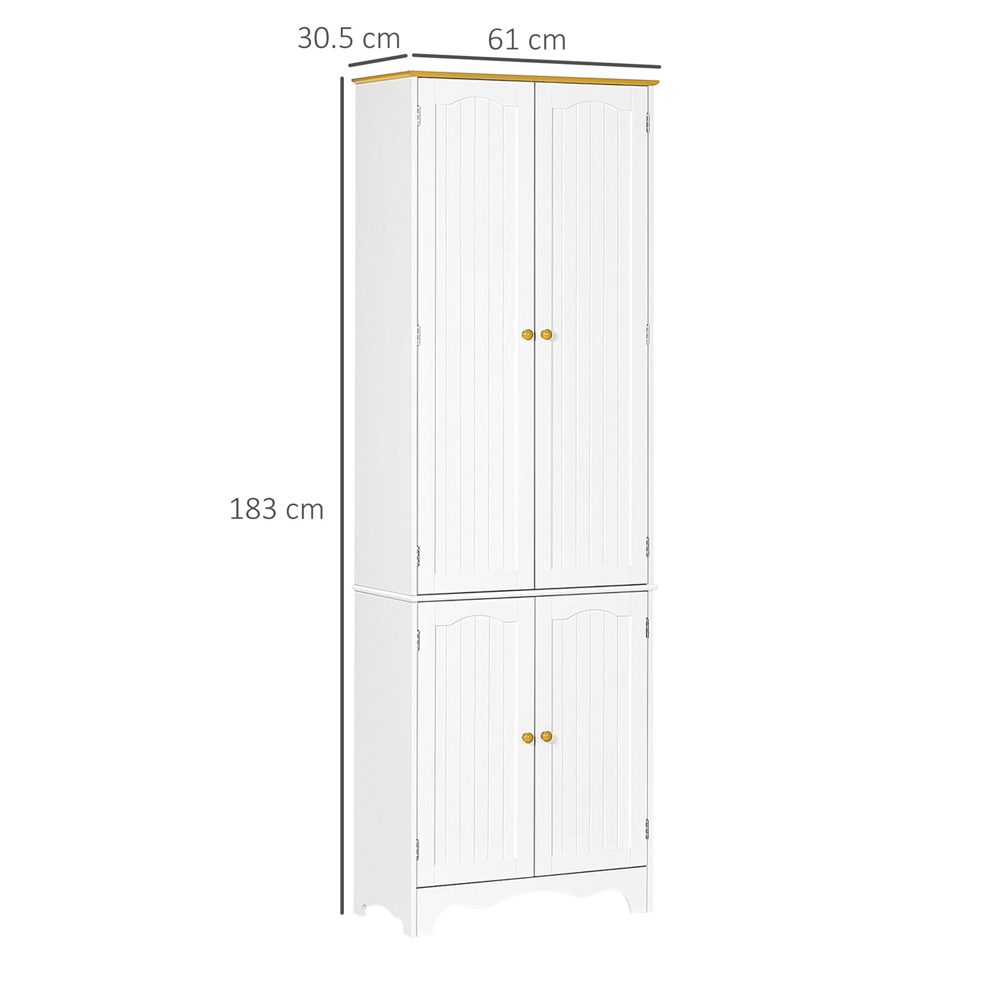 Homcom Freestanding 4-Door Kitchen Cupboard