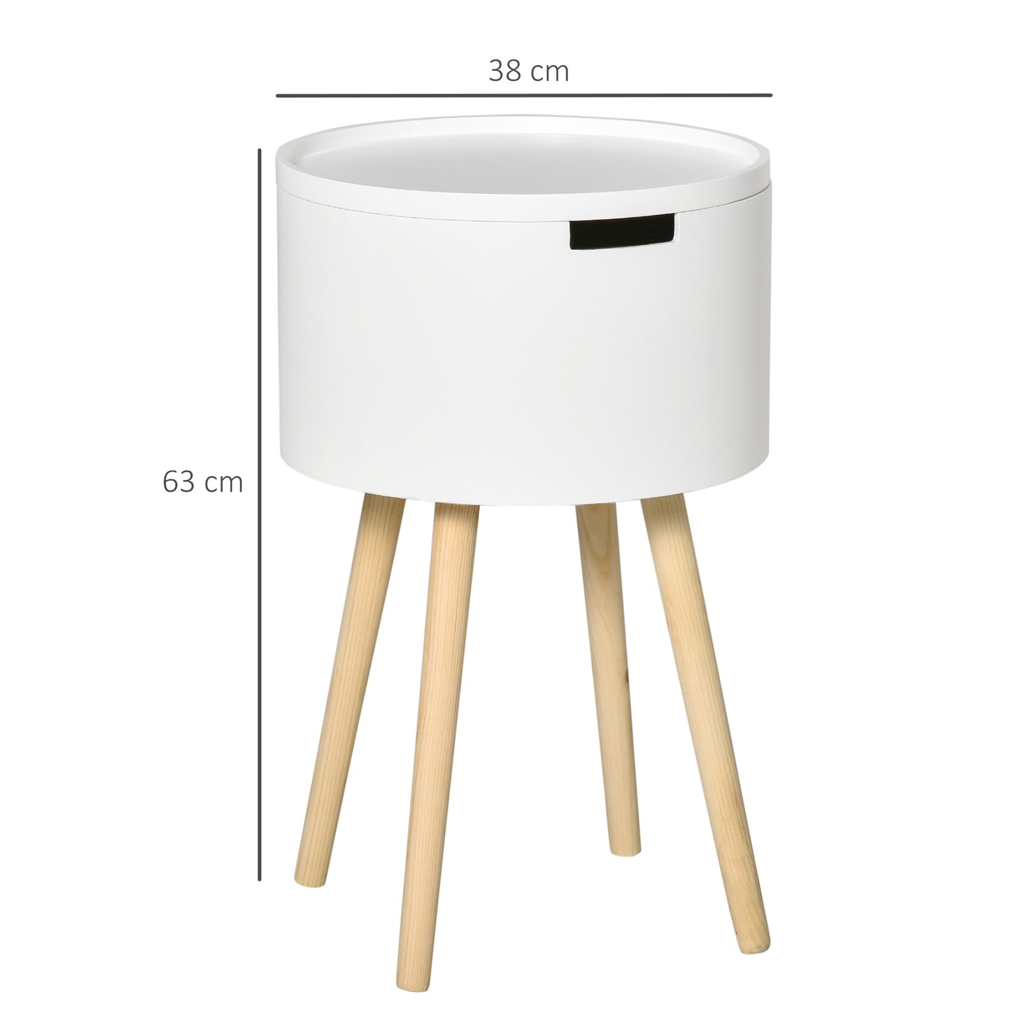 Homcom Modern Side Table with Hidden Storage Space