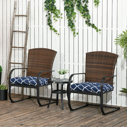 Outsunny Set of 2 Chair Cushions Seat Pads Indoor Outdoor Seat Cushions with Ties and Tufted Design for Garden Chairs