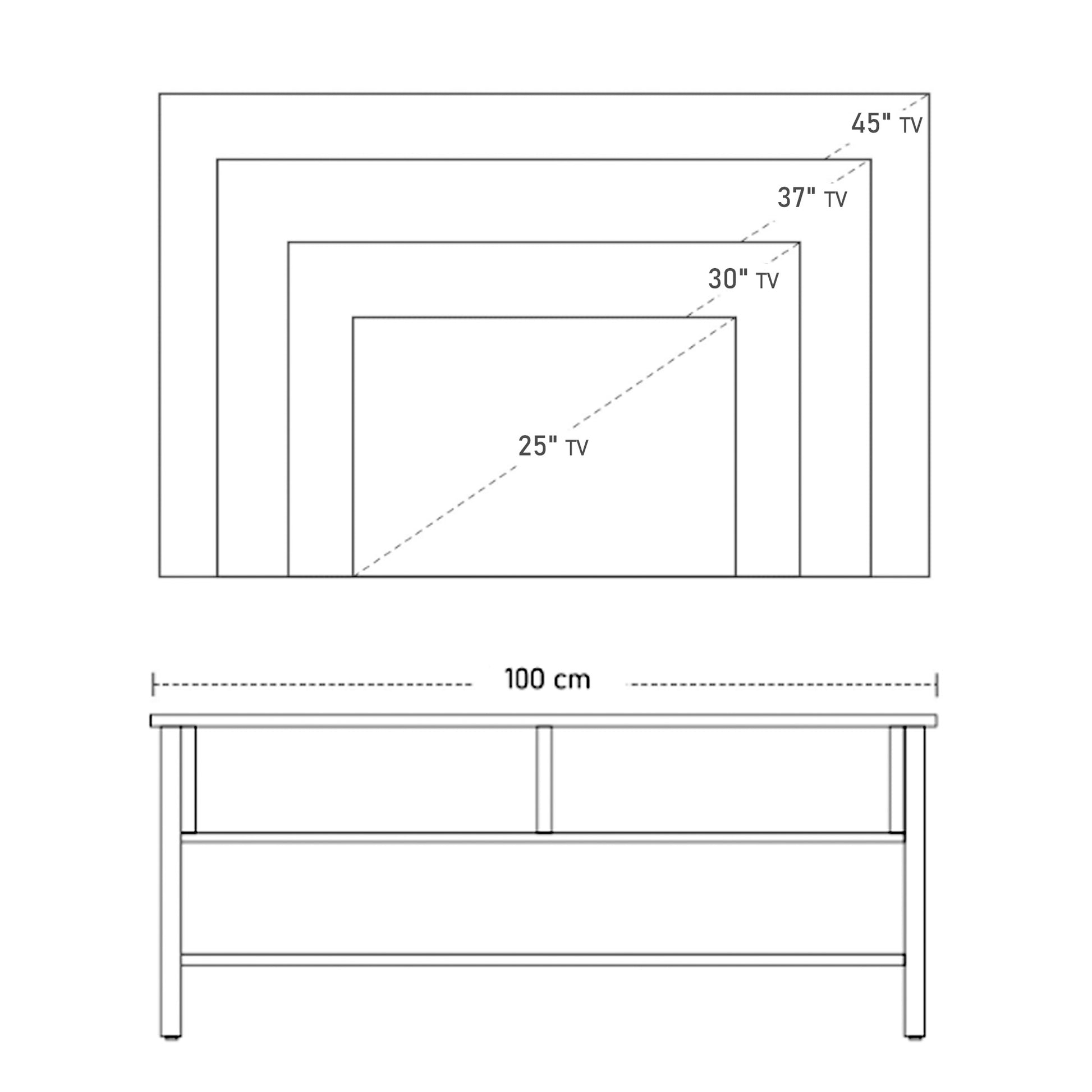 Homcom Boxy Tv Stand With Wood-Effect Table Top