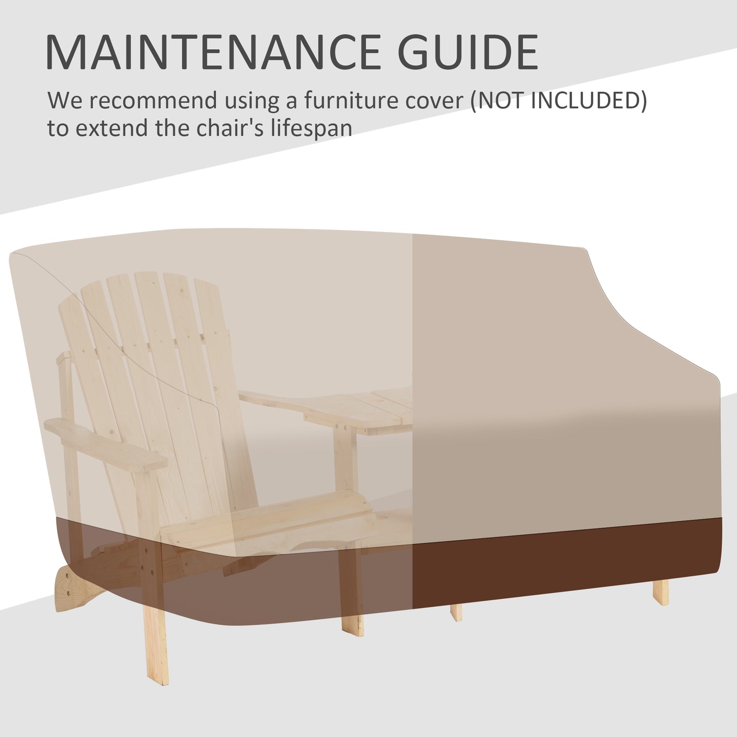 Outsunny Wooden Outdoor Double Adirondack Chairs Loveseat w/ Center Table and Umbrella Hole