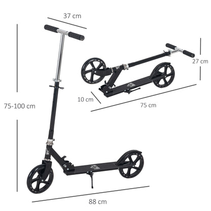 Homcom Kids Scooter Teenager Kick Scooter Foldable 4 Levels Adjustable Height with Rear Fender Brake for 7-14 Years