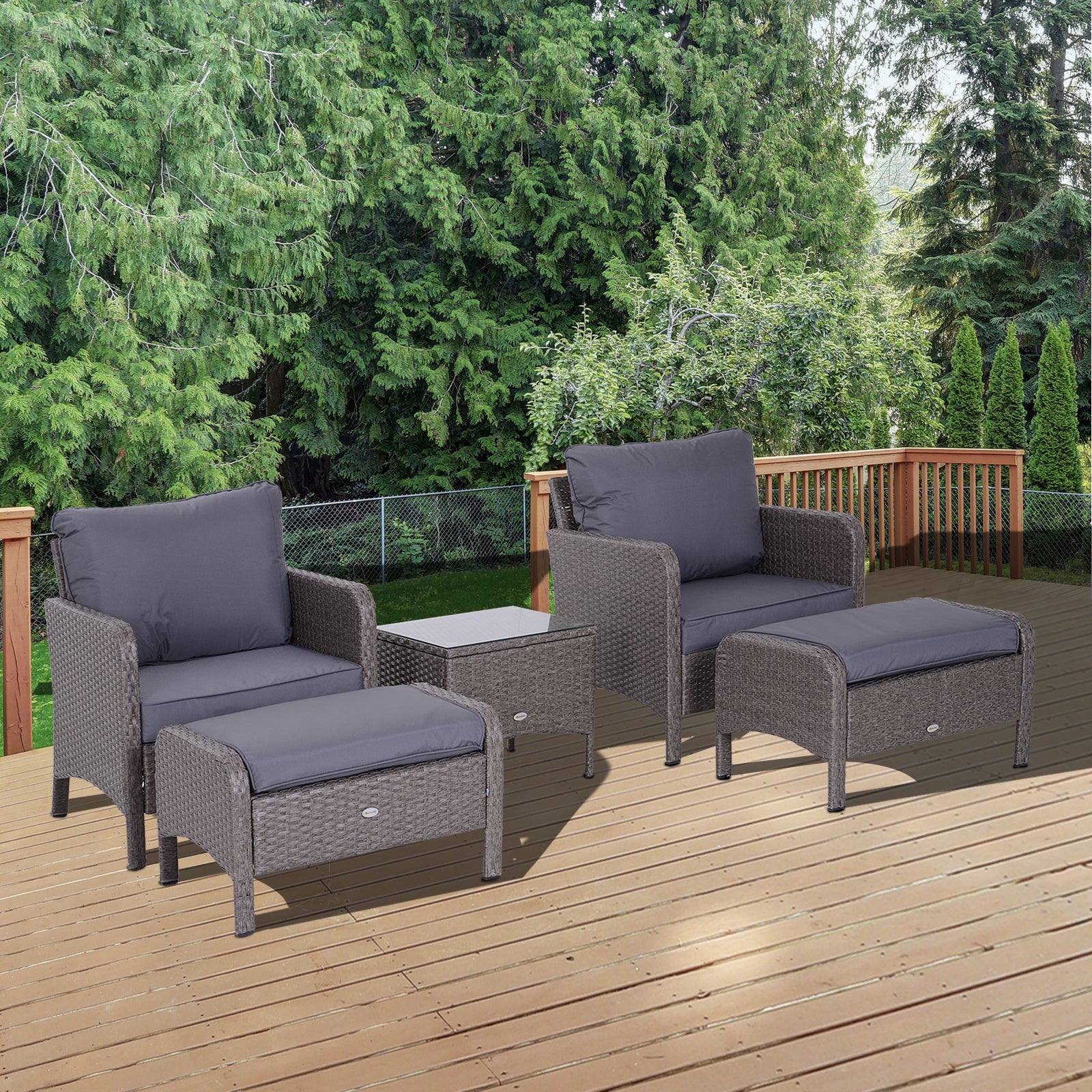 Outsunny 2-Seater Rattan Furniture Set