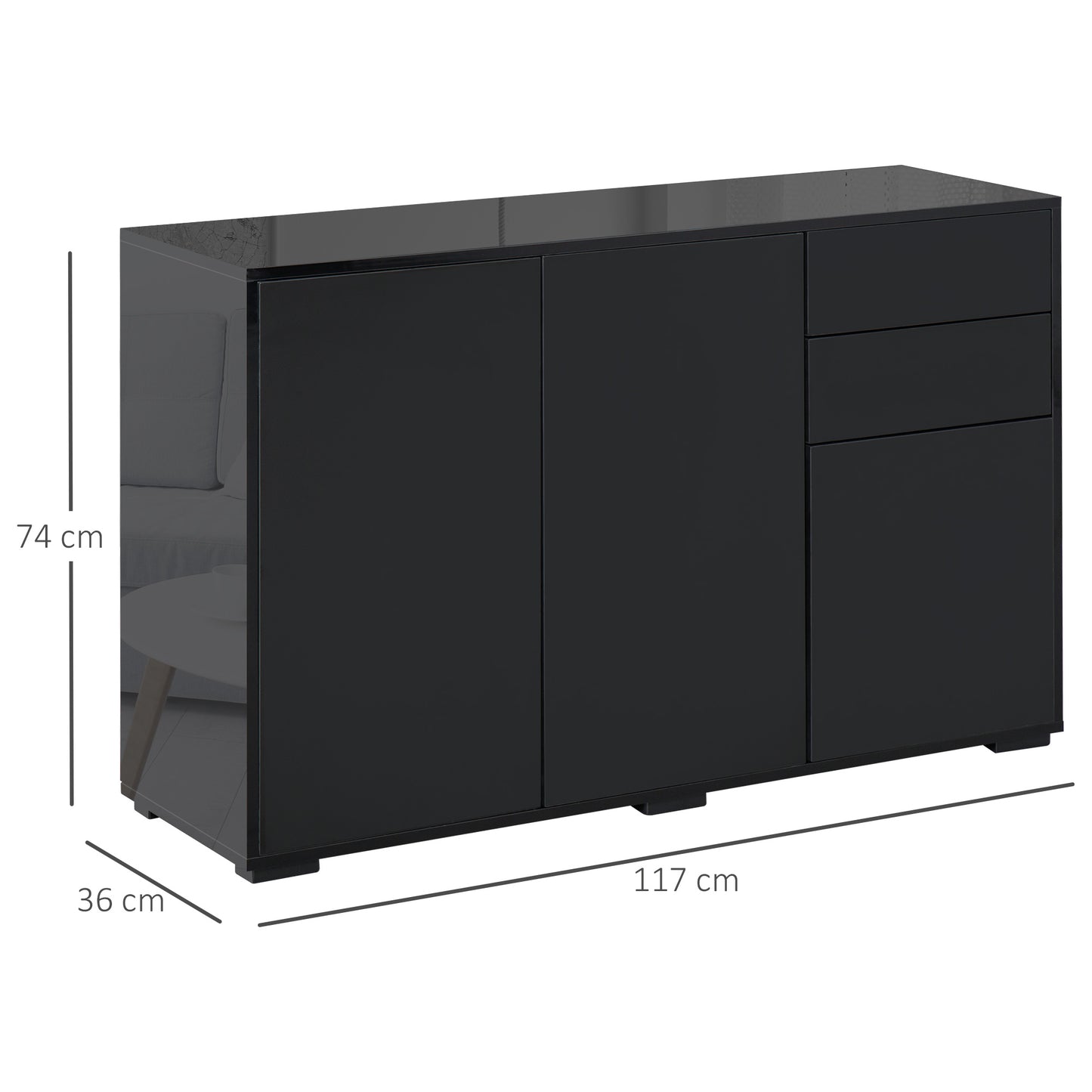 Homcom High Gloss Frame Sideboard