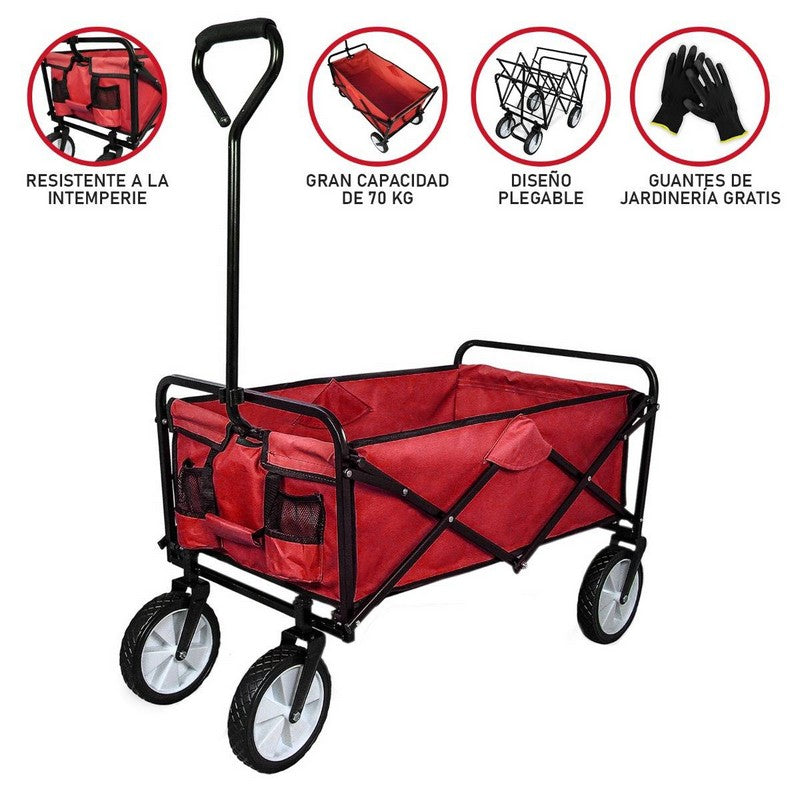 Foldable Pull Along Garden Cart by Raven