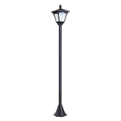 Outsunny Outdoor Garden Solar Post Lamp Sensor Dimmable LED Lantern Bollard Pathway 1.2M Tall  Black