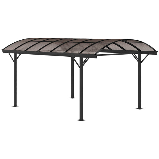 Outsunny 5 x 3(m) Hardtop Pergola Aluminium Gazebo Pavilion Garden Shelter Carport with Polycarbonate Roof