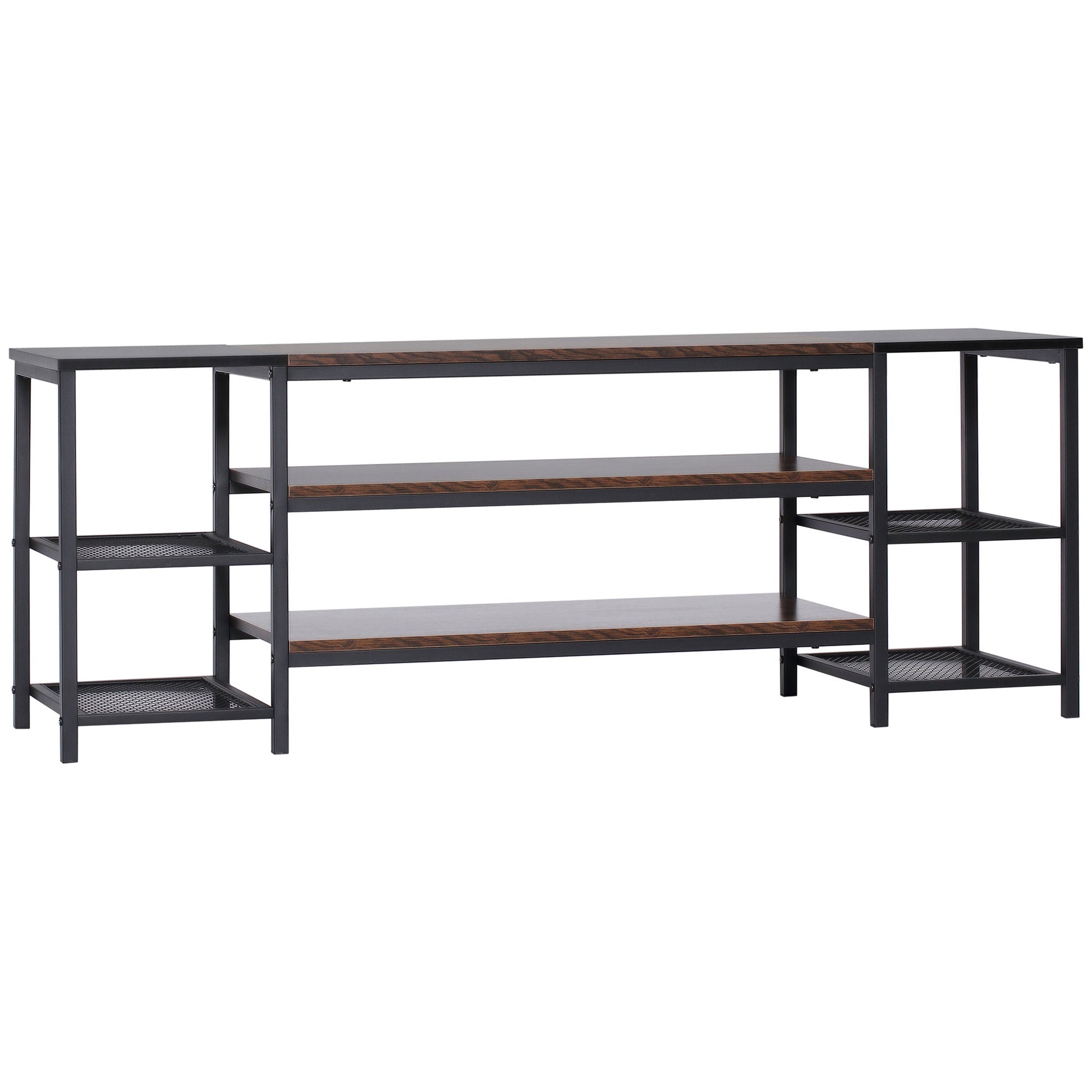 Homcom Industrial-Style Open Shelf TV Stand - Black