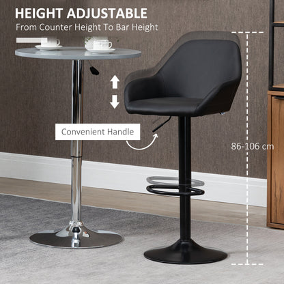 Homcom Adjustable Bar Stools Set Of 2