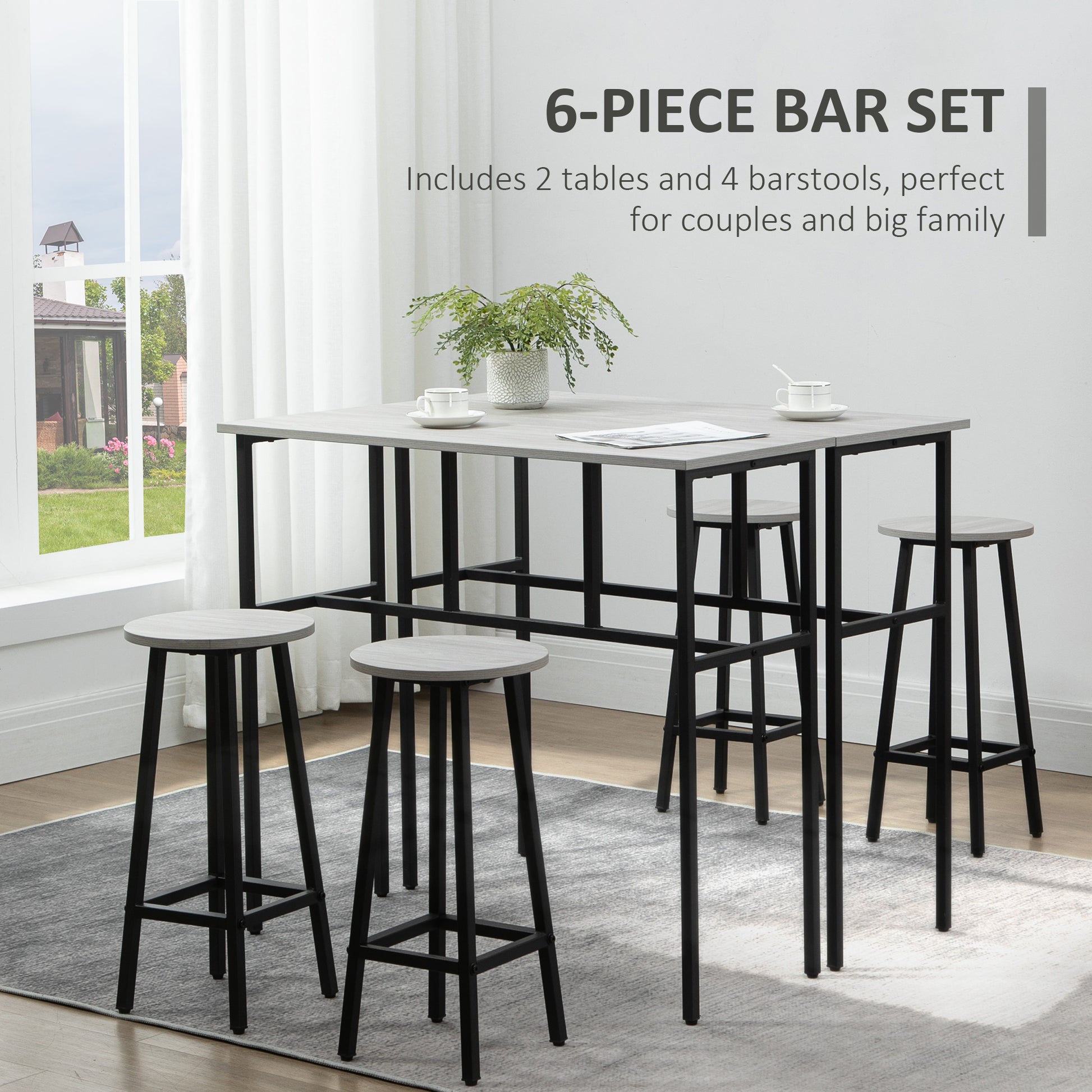 Homcom 6-Piece Bar Table Set