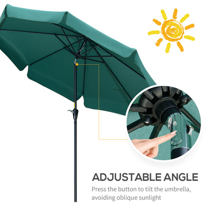 Outsunny 2.66m Patio Umbrella Garden Parasol Outdoor Sun Shade Table Umbrella with Ruffles