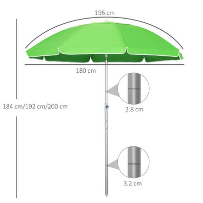 Outsunny 2M Arced Beach Umbrella