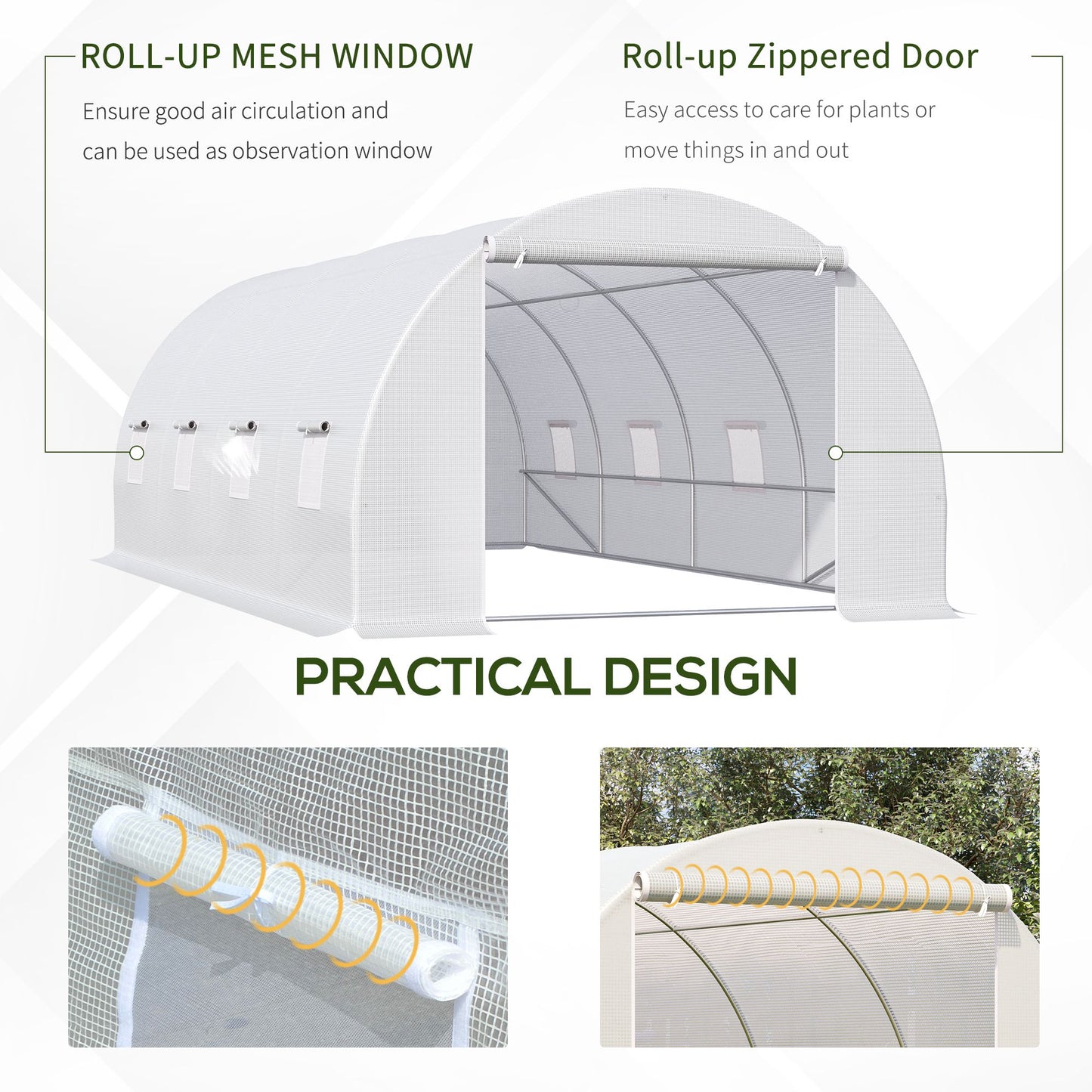 Outsunny 6 x 3 x 2 m Polytunnel Greenhouse