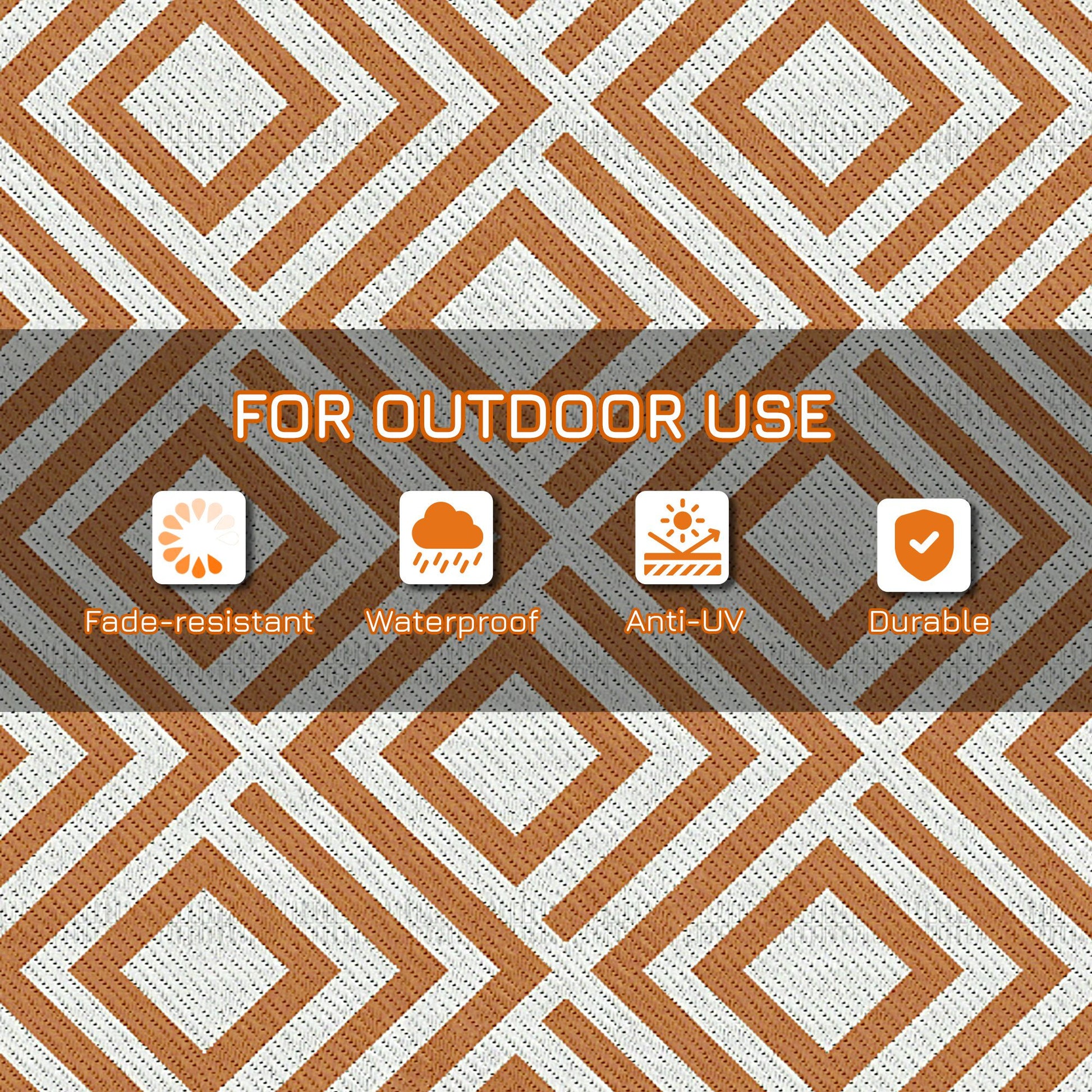 Outsunny Reversible Outdoor Rug with Carry Bag and Ground Stakes