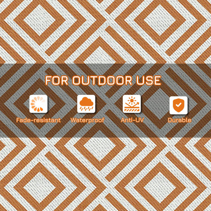 Outsunny Reversible Outdoor Rug with Carry Bag and Ground Stakes