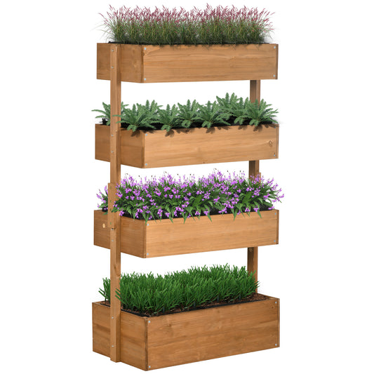 Outsunny 80cm x 45cm x 142cm 4-Tier Raised Garden Bed