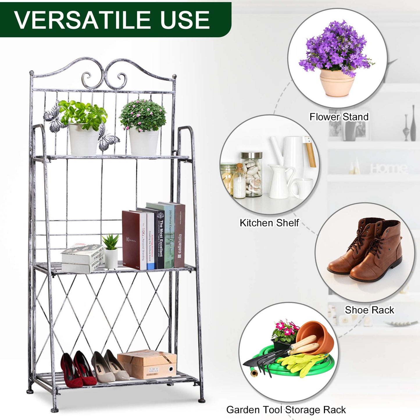 Outsunny 3-Tier Metal Plant Stand