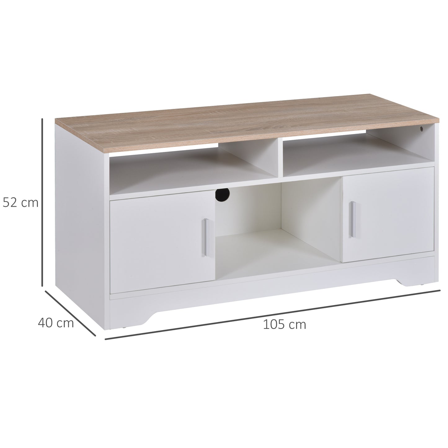 Homcom Boxy Tv Stand With Wood-Effect Table Top