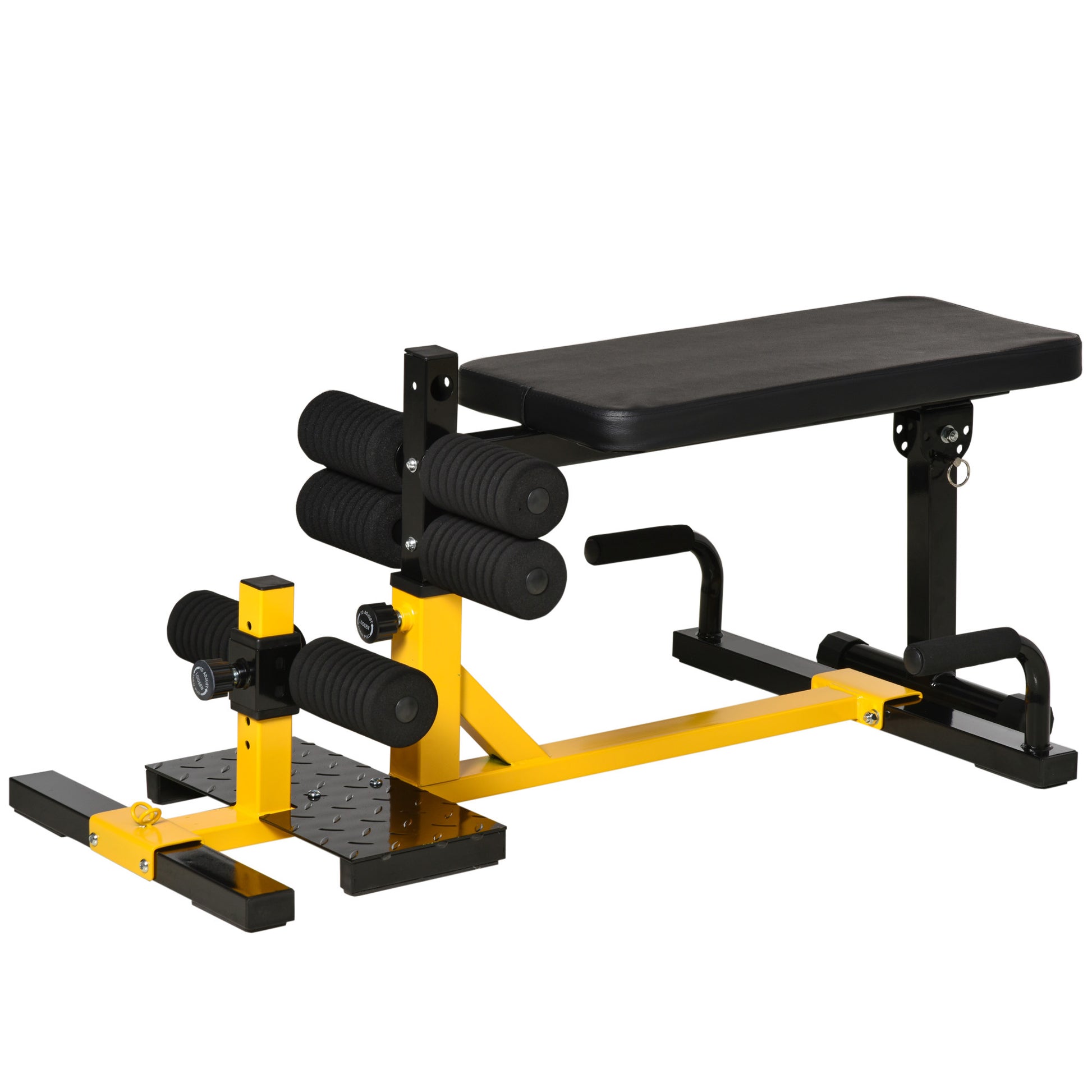 Homcom 3-In-1 Squat Machine w/ Adjustable Padded Bench