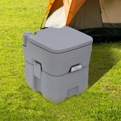 Outsunny Portable Camping Toilet Potty Mobile Toilet-Grey