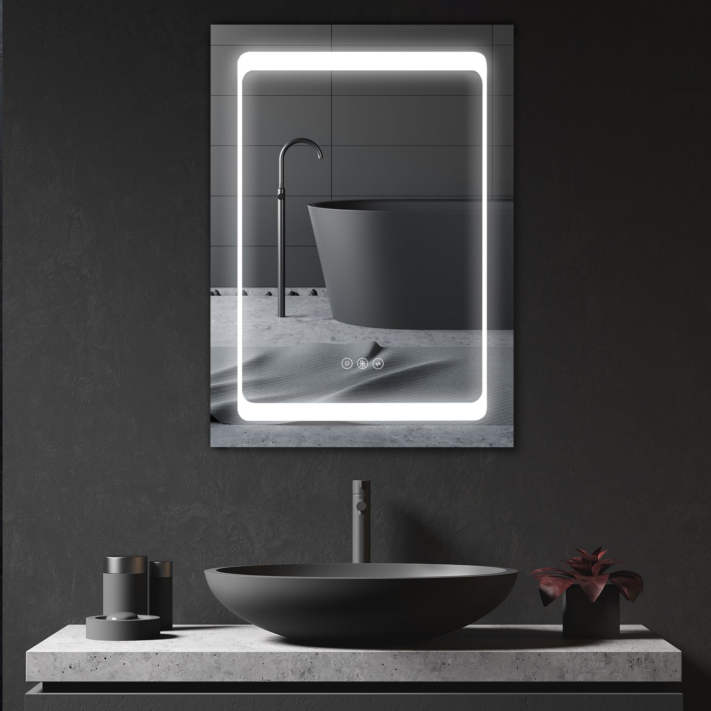 kleankin LED Illuminated Bathroom Mirror Cabinet with LED Lights