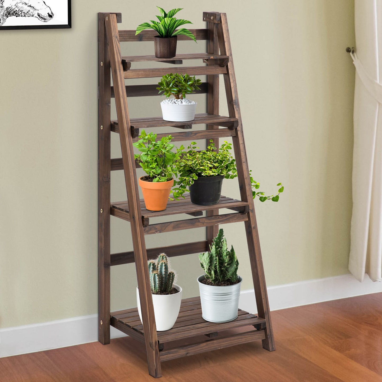 Outsunny 4-Tier Foldable Plant Stand